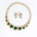Newest Design 4pcs Jewelry Sets Luxury Bridal Pearl Colorful Zirconia Diamond Gorgeous Necklace Wedding Jewelry Sets