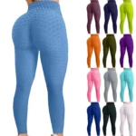 Customized High Quality Women's Yoga Leggings Bubble Exercise Leggings High Waist Yoga Pants Wholesale Trendy Workout Pants