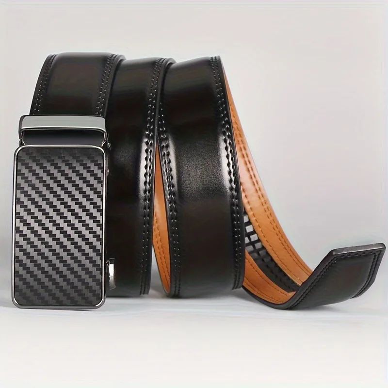 Wholesale Men's Cowhide Leather Automatic Alloy Buckle Fashion Casual Matte Finish Business Style 120cm Youth Belt