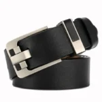 3.8cm Width Black And Brown Color Men's Slide Genuine Cow Leather Buckle Belt