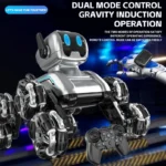 Eight-wheel Stunt Mechanical Dog Electric Watch-sensing Intelligent 4-channel Robot Toy Usb Cable Obstacle Avoidance Remote