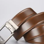 New Men's Two-layer Cowhide Automatic Buckle Belt With Copper Pin Buckle Cross-border Hot-selling Genuine Cowhide
