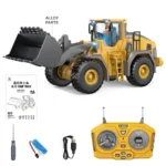 Hot 2.4g Wireless Remote Control Alloy Rc Excavator Car Toy Model Vehicle Bulldozer With Light & Sound Effects Metal Material