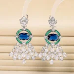 Hot Sale North America Middle East And Africa Hot Wedding Emerald Green Zirconia Jewelry Set Necklace Earrings