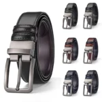 Men's Cow Hide Belt With Rotating Alloy Pin Buckle High-end Korean-style Waistband Accessory