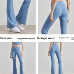Womens High Waist Flared Leggings Tummy Control Comfortable Fitness Outdoor Sweat Pants Women Butt Lifting Tights Yoga Trousers