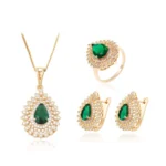 63881 Xuping Fashion Luxury Pretty Multicolor Zircon Stone Women Gold Plated Jewelry Set