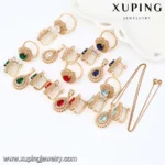 63881 Xuping Fashion Luxury Pretty Multicolor Zircon Stone Women Gold Plated Jewelry Set