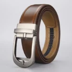 New Men's Two-layer Cowhide Automatic Buckle Belt With Copper Pin Buckle Cross-border Hot-selling Genuine Cowhide