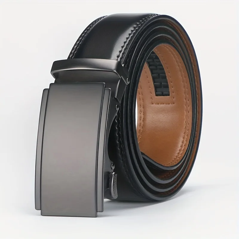 Wholesale Men's Cowhide Leather Automatic Alloy Buckle Fashion Casual Matte Finish Business Style 120cm Youth Belt