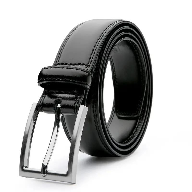 Men's Alloy Pin Buckle Cow Hide Solid Pattern Casual Business Versatile Trendy Cross-border Foreign Trade Best-selling Belt