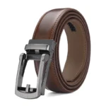 Cross-border Men's Alloy Buckle Cowhide Belt Automatic Simple Versatile Suitable Business Casual Jeans Customizable Logo