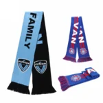 Low Moq High Quality Acrylic Men Thick Warm Fluffy Football Club Scarves Team Soccer Fan Knit Brands Logo Custom Winter Scarf