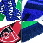 Low Moq High Quality Acrylic Men Thick Warm Fluffy Football Club Scarves Team Soccer Fan Knit Brands Logo Custom Winter Scarf